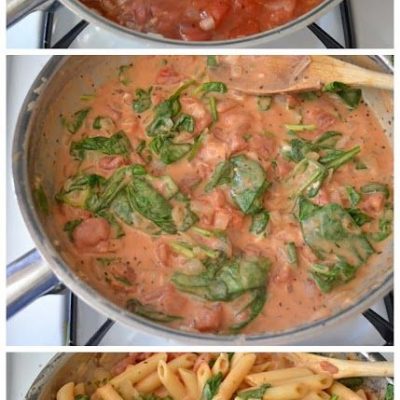 Creamy Tomato & Spinach Pasta